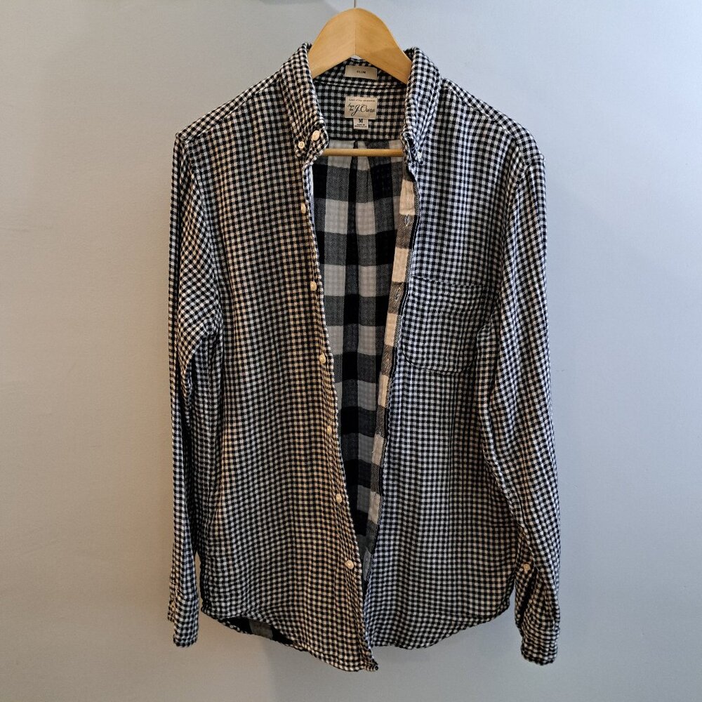 J. Crew Men's Medium Slim Fit Double-Weave Button Down Shirt Style #AY988 - Picture 6 of 15